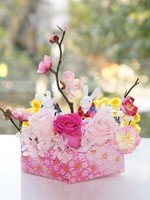 雛兎　桃 プリザーブドフラワーギフト